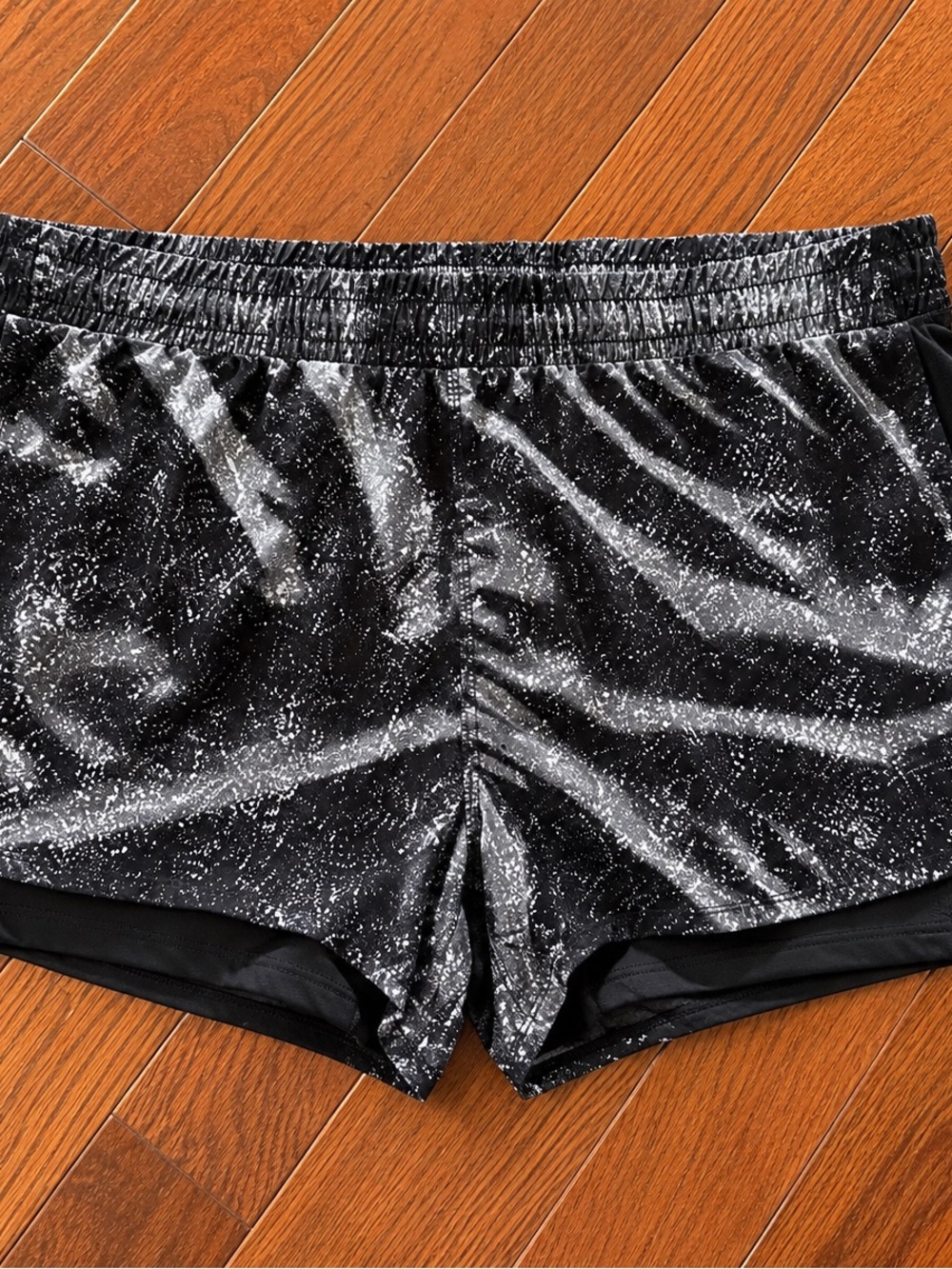 Women’s Black Speckled Athletic Shorts